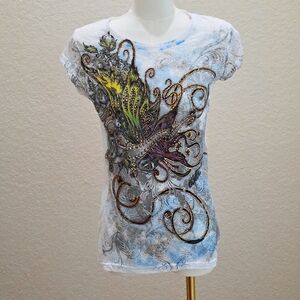 In Vein Vintage Artistic Graphic T-Shirt Medium